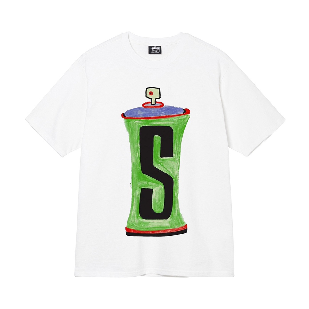 Triko Stussy spraycan white