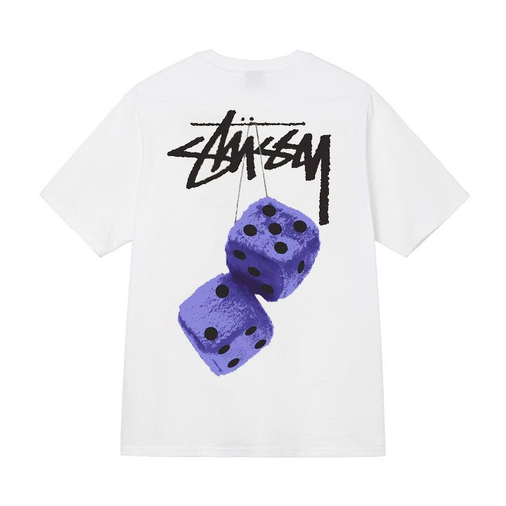 Tričko Stussy fuzzy dice tea white blue