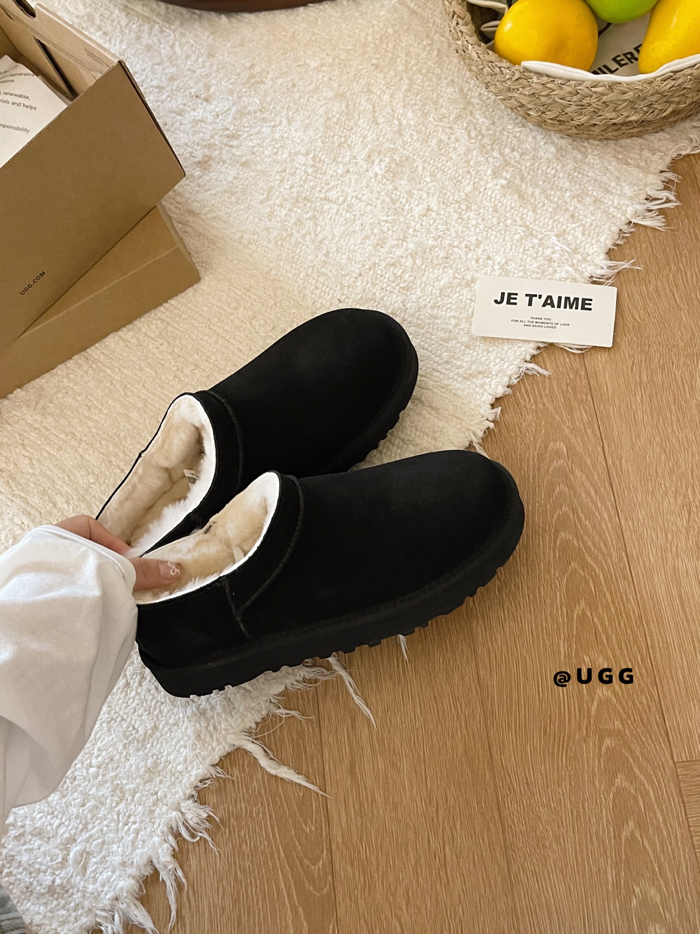 UGG classic micro boot black