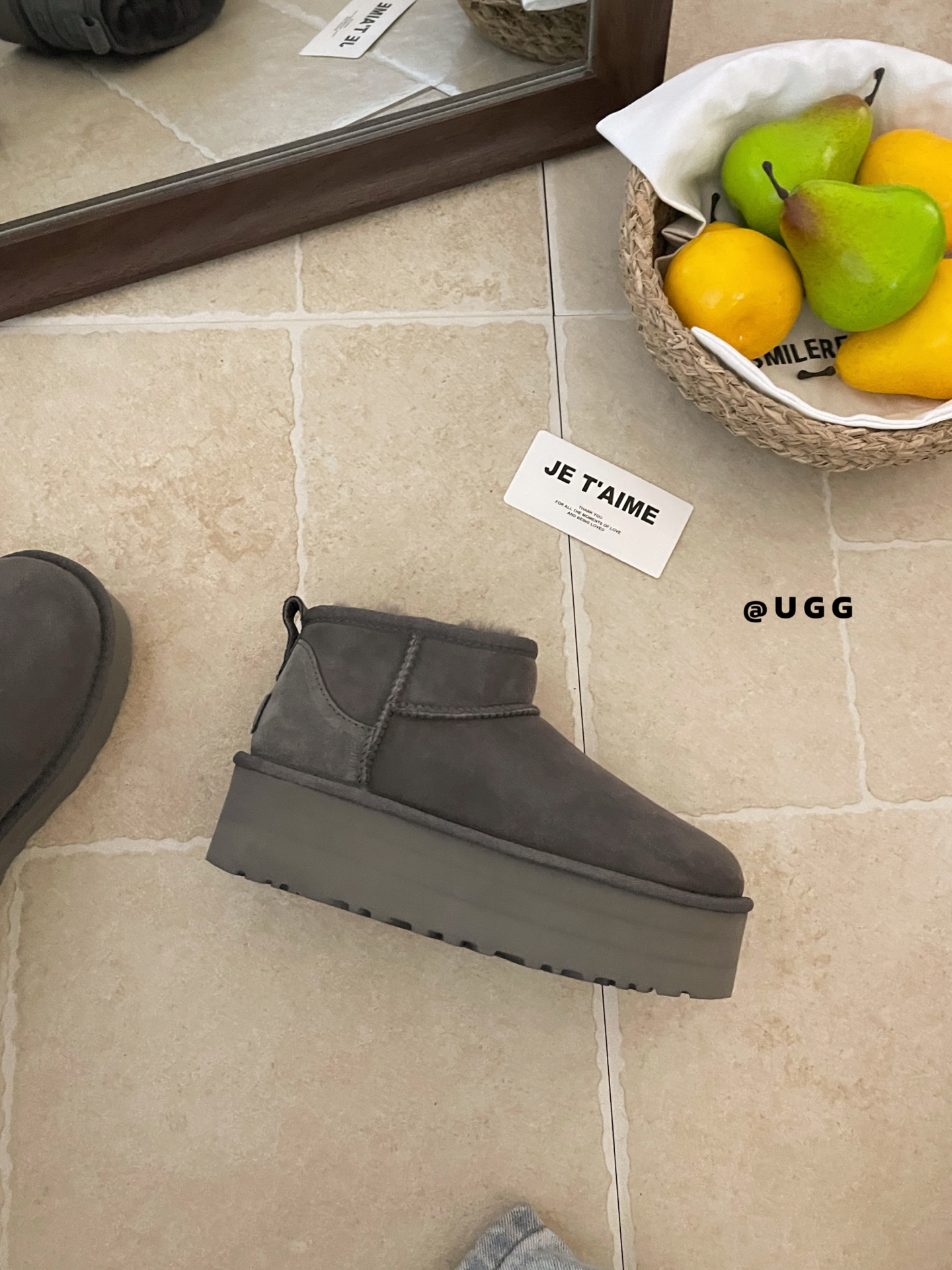 UGG Ultra mini grey platform 1135092