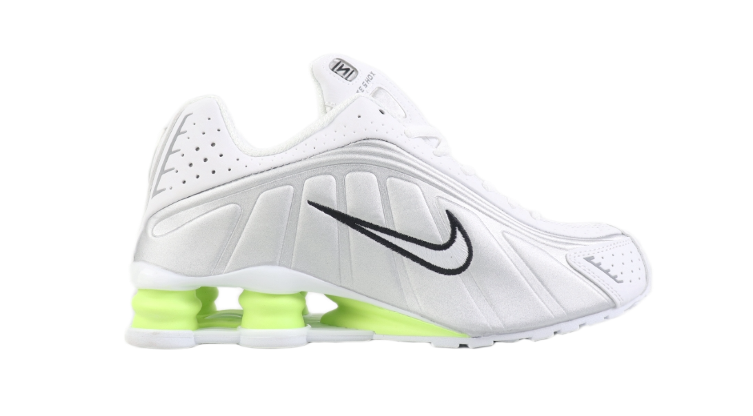 Nike Shox R4 White/Metallic Silver-Volt