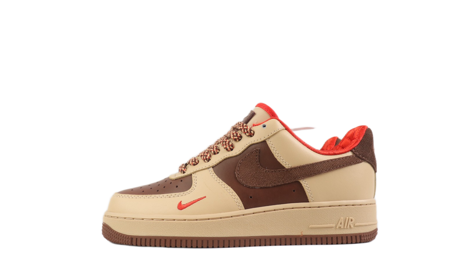 Nike Air Force 1 Low Sand & Chocolate Red