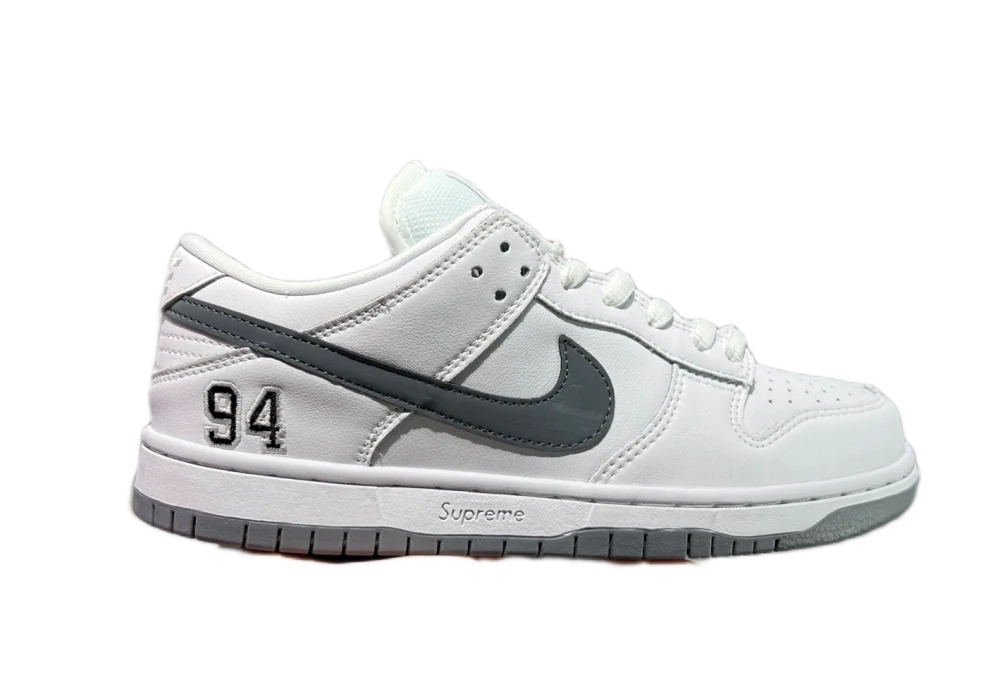 Nike SB Dunk Low x Supreme 94 White Grey