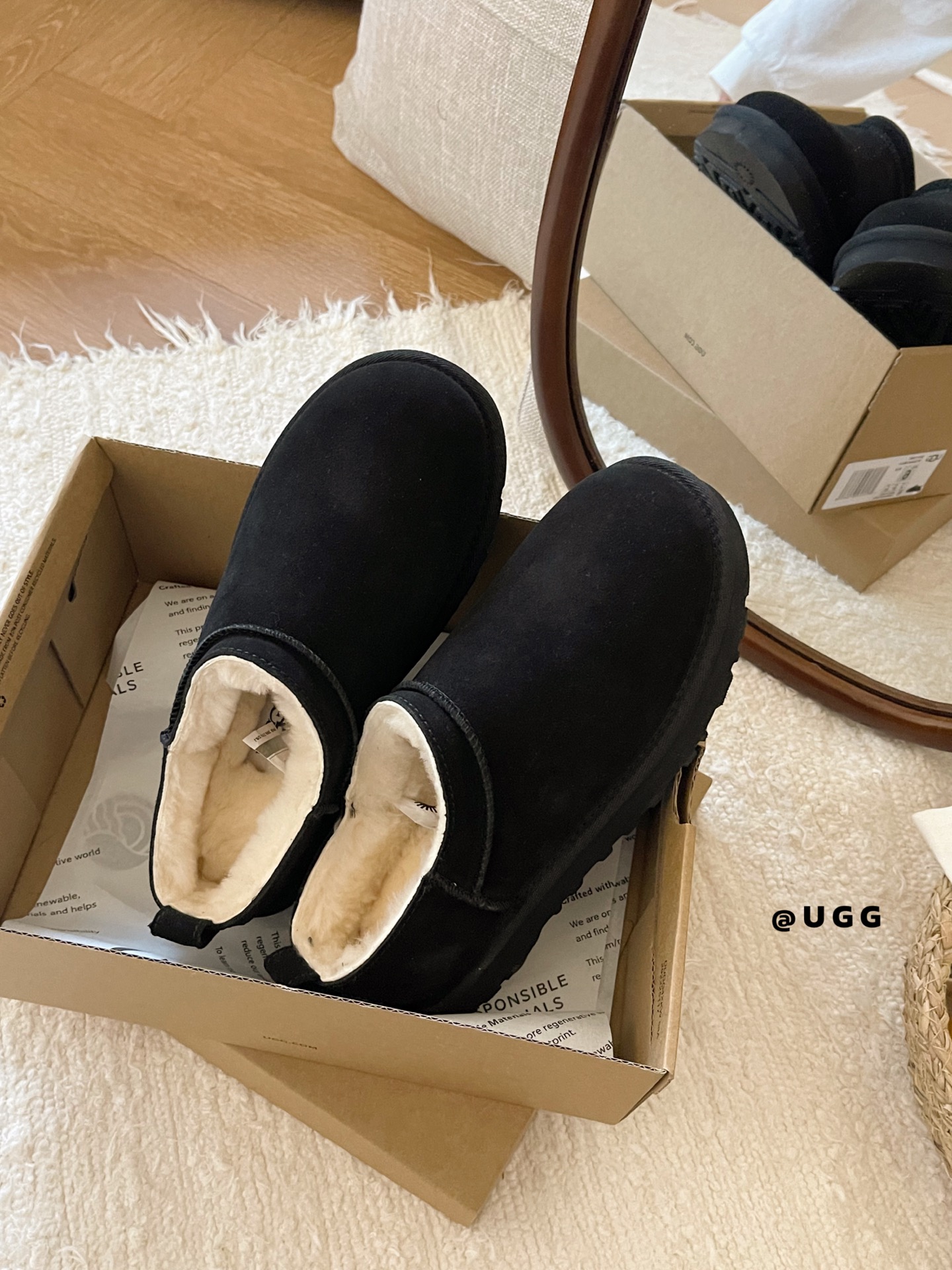 UGG classic micro boot black