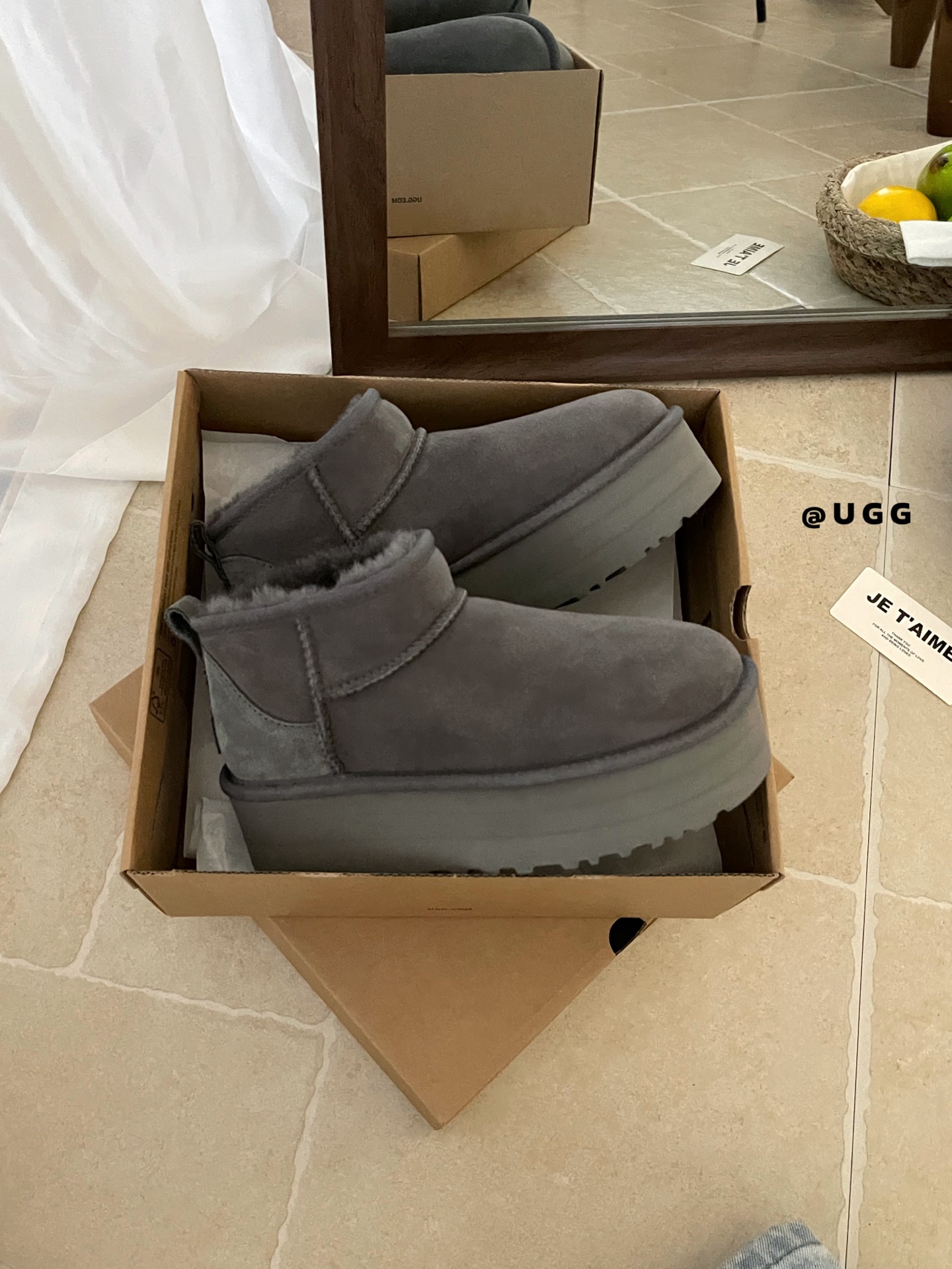 UGG Ultra mini grey platform 1135092