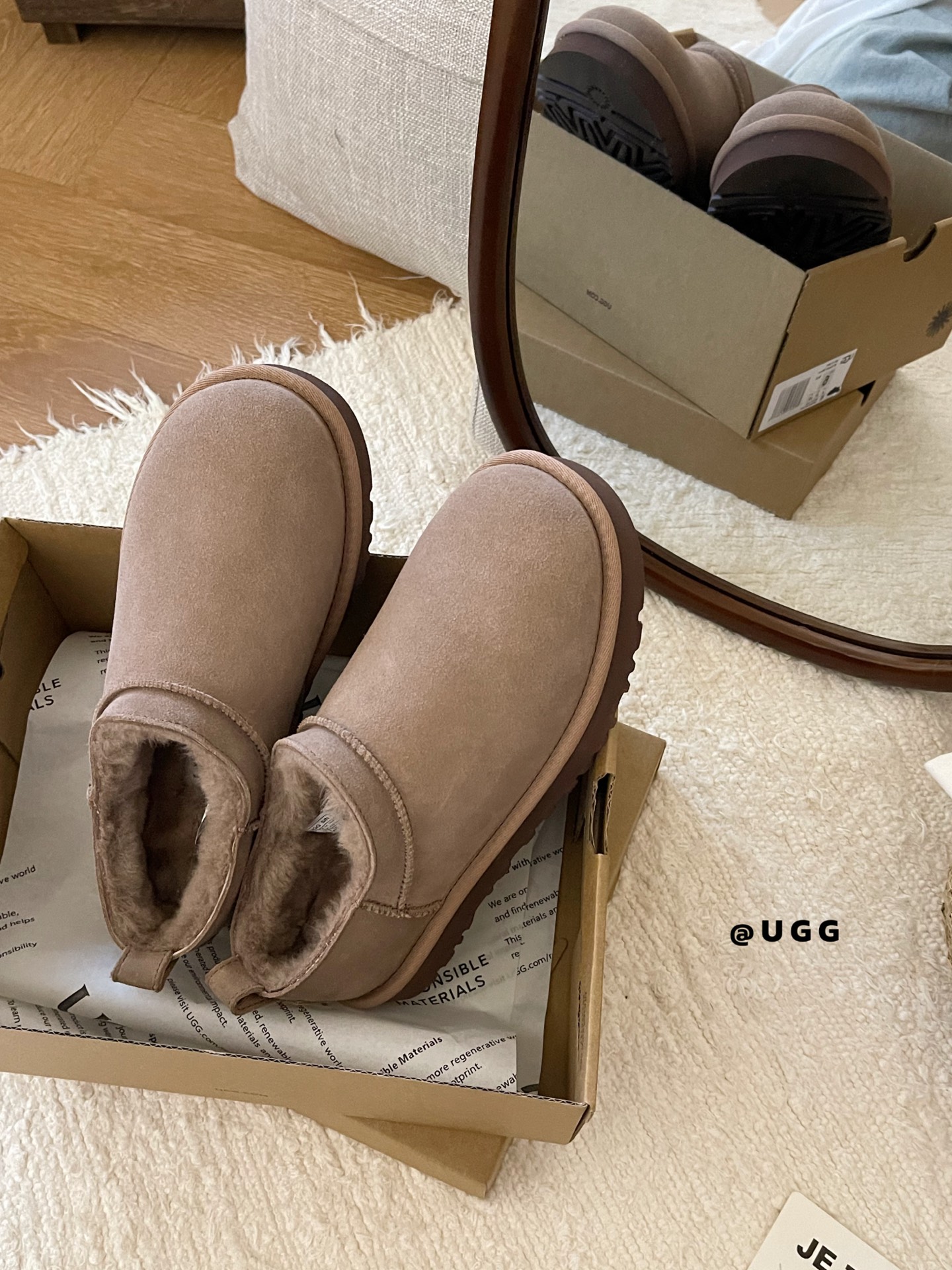 UGG classic micro boot light oak brown