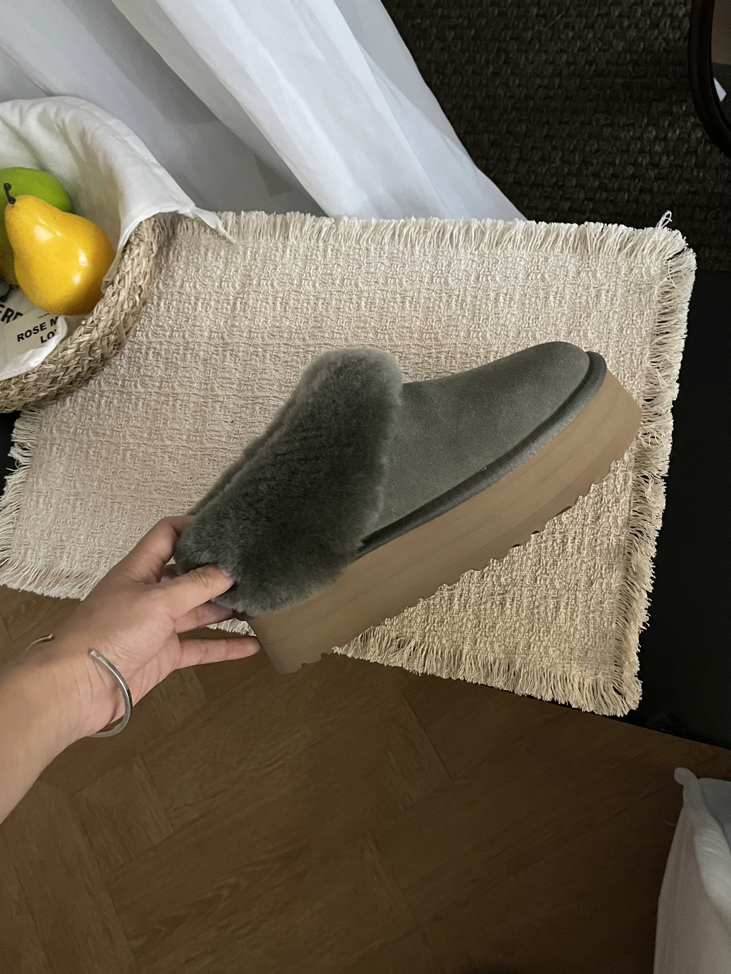 Pantofle UGG Tazelle grey green