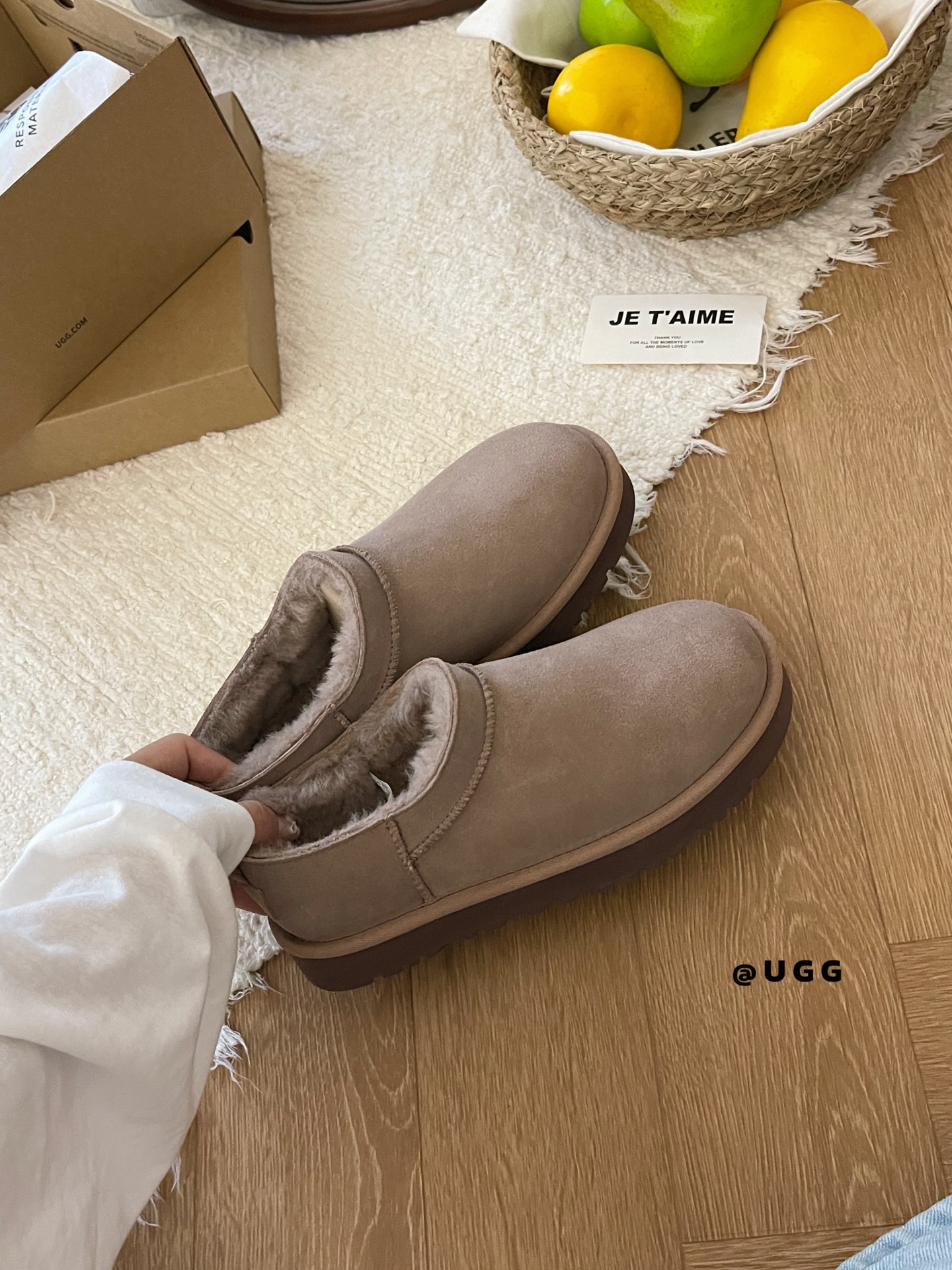 UGG classic micro boot light oak brown