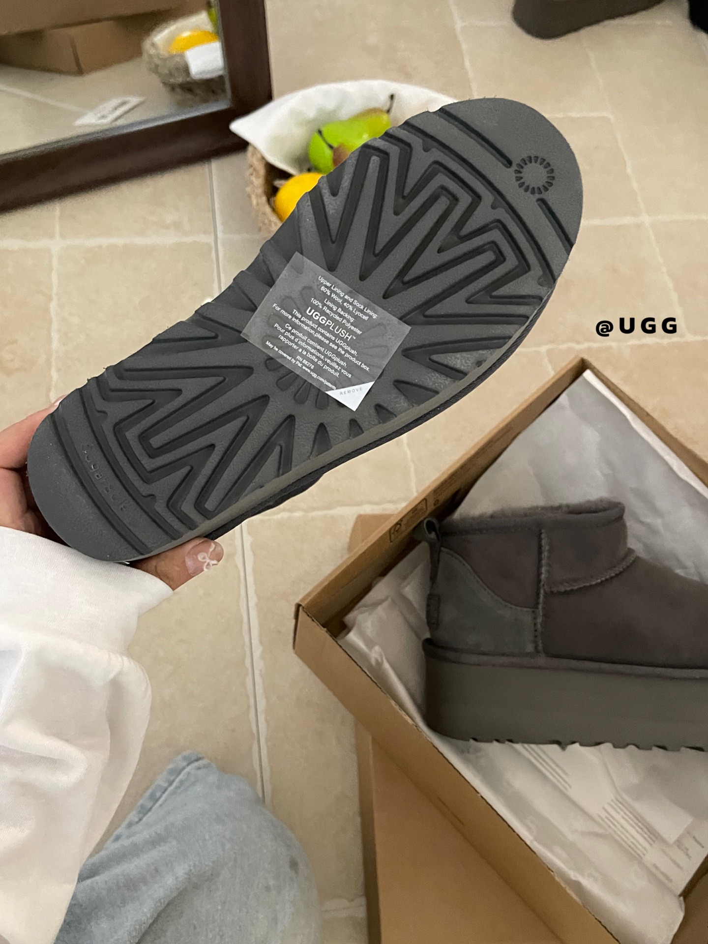 UGG Ultra mini grey platform 1135092