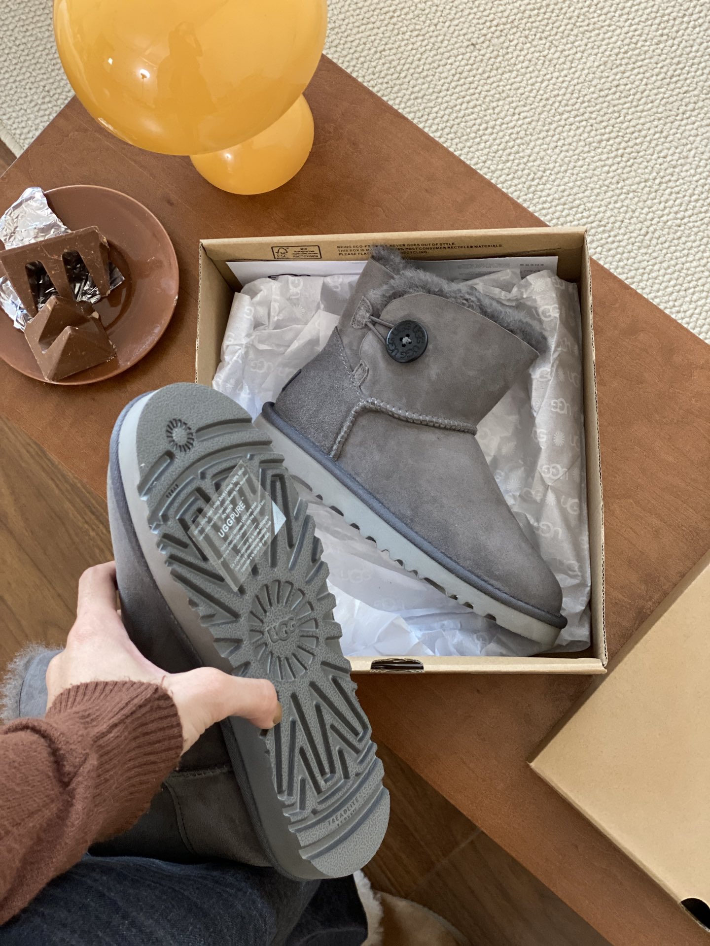 UGG boty Mini Bailey Button II 3352 grey
